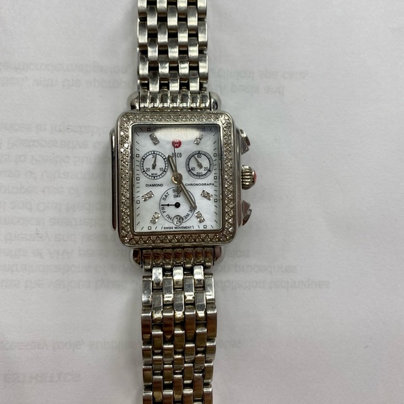 Michele Deco 18 Stainless Steel Diamond Bracelet Watch - Picture 5 of 6